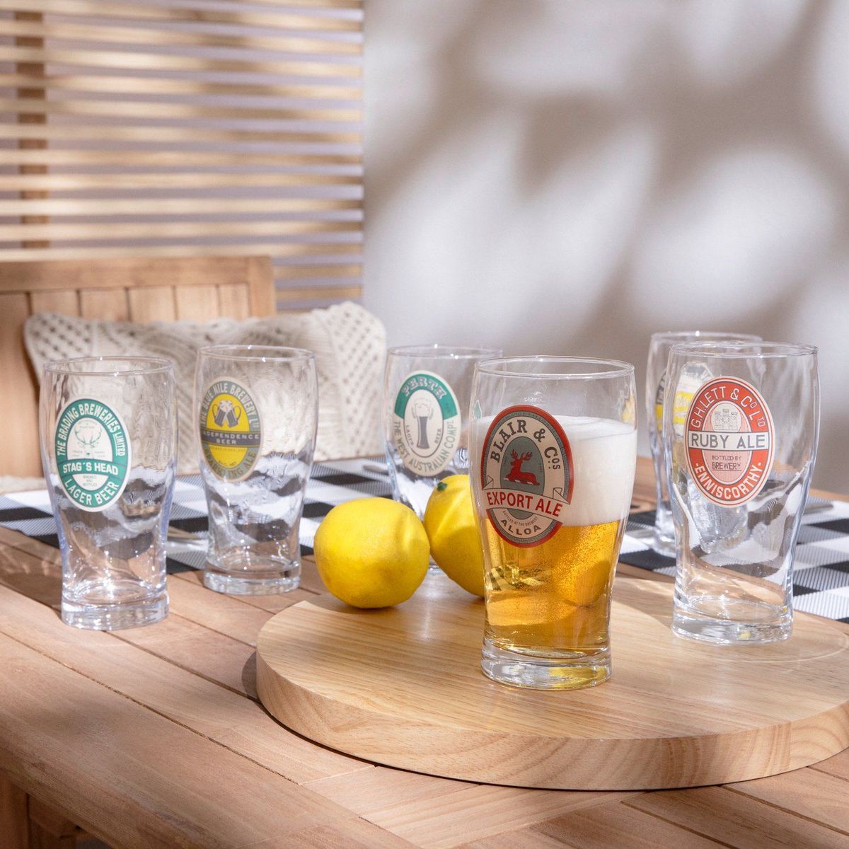 MICA - Set 6 Vasos Cerveceros Vintage Mica 564 ml