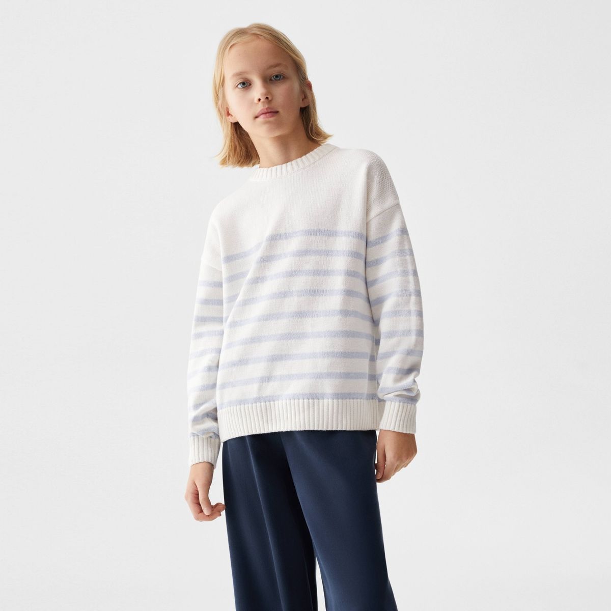 MANGO KIDS - Chaleco Rayas de Algodón Niña Mango Kids