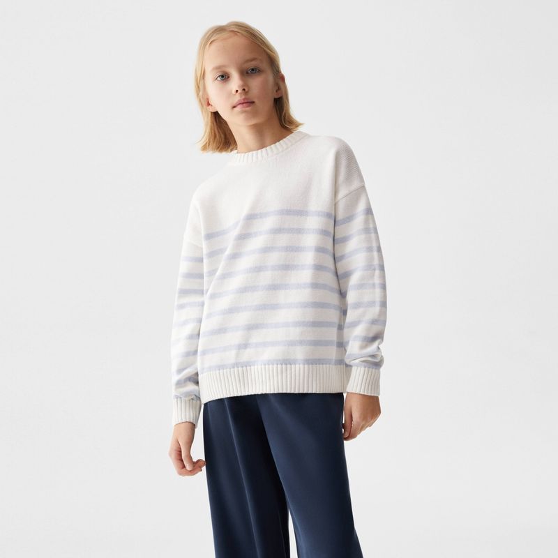 MANGO KIDS - Chaleco Rayas de Algodón Niña Mango Kids