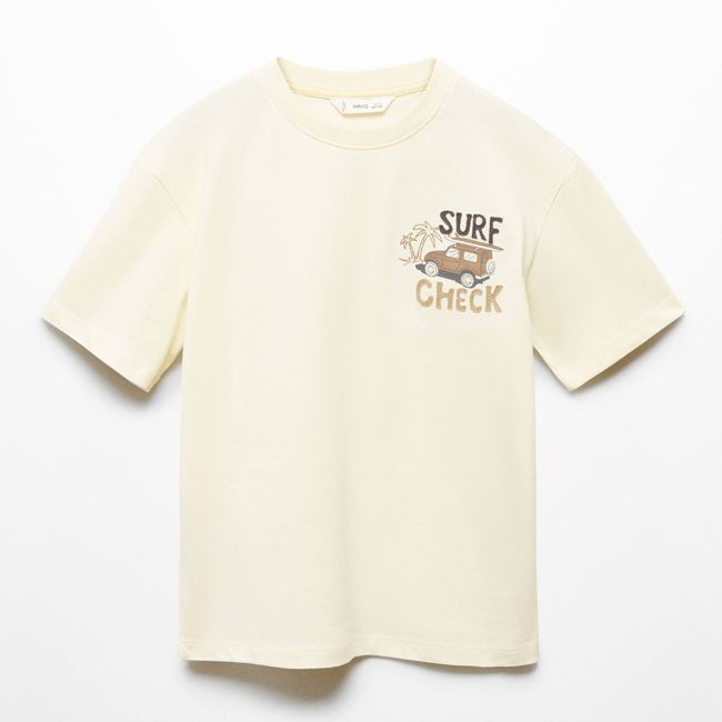 MANGO KIDS - Polera Mensaje Textura Niño Mango Kids