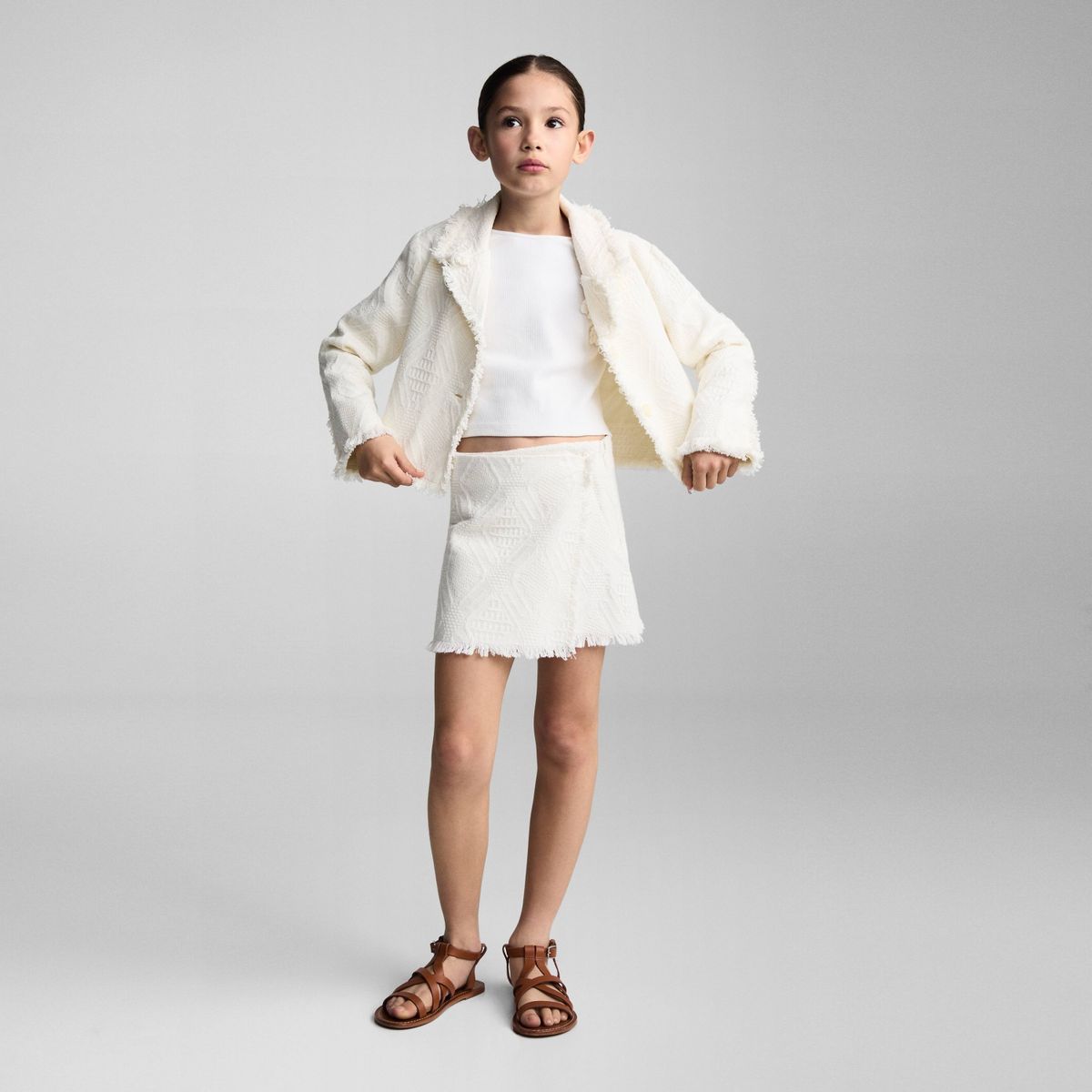 MANGO KIDS - Falda Textura Flecos Niña Mango Kids