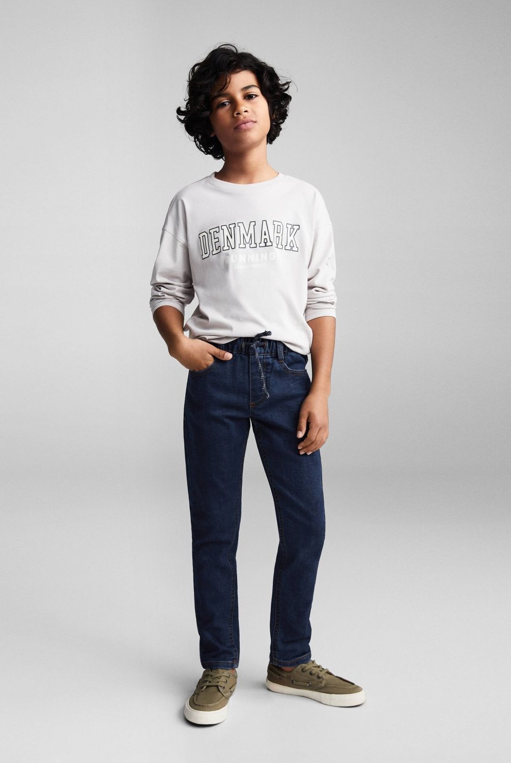 MANGO KIDS - Jeans con Cintura Elasticada de Algodón  Niño Mango Kids
