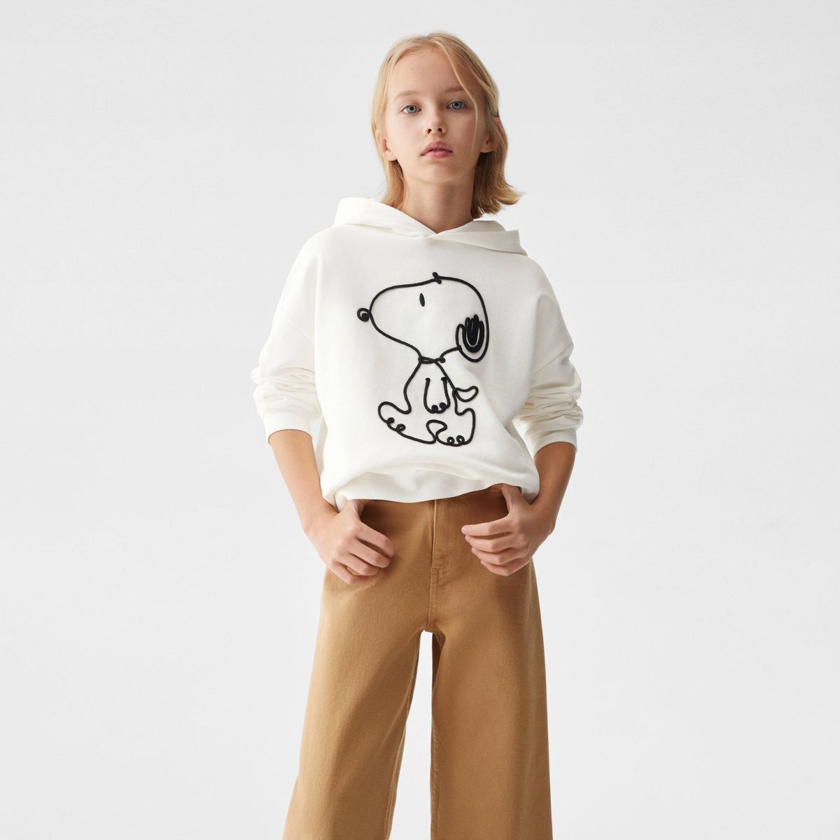 MANGO KIDS - Polerón con Bordado de Snoopy Niña Mango Kids