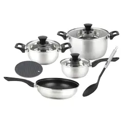 MARMICOC - Batería De Cocina De Acero Inoxidable Bali 9 Nº De Piezas 9