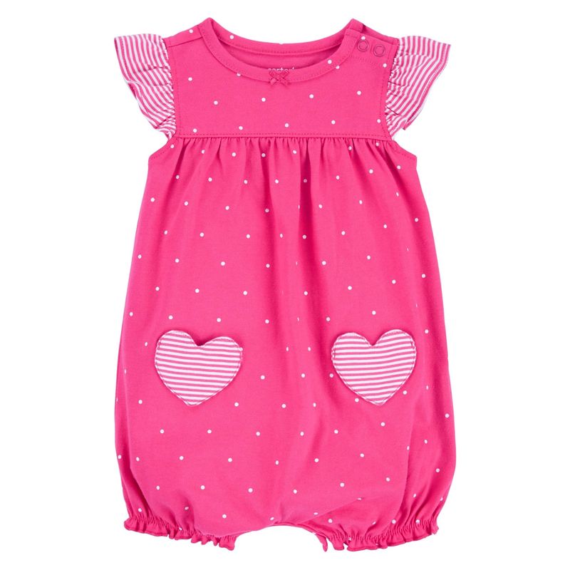 CARTER'S - Enterito Algodón con Aplicaciones de Corazón para Bebé Niña Carter's