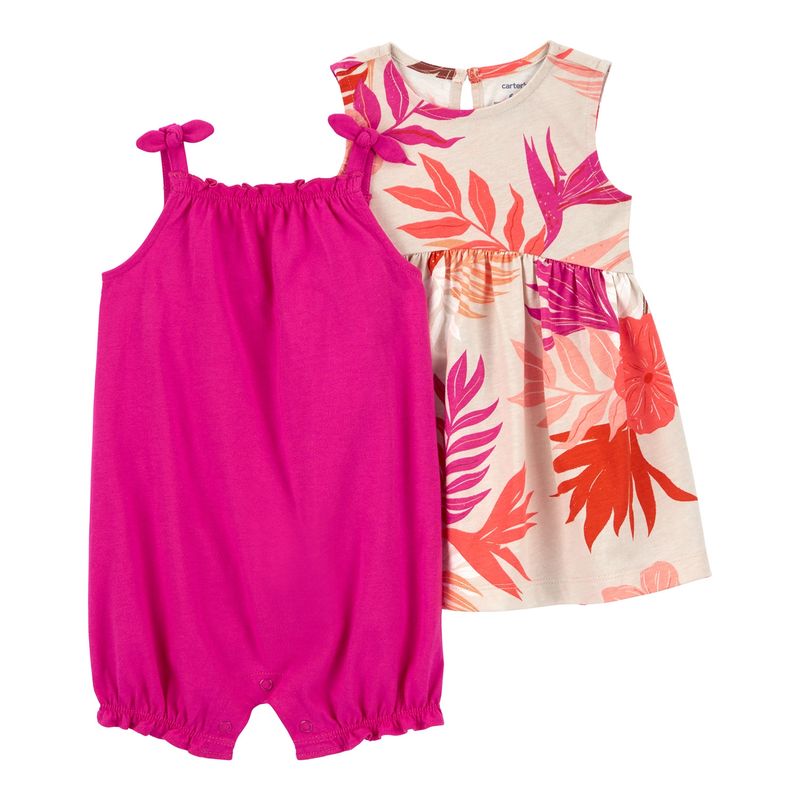 CARTER'S - Enterito Y Vestido Pack 2 Unidades Bebe Niña  Carter's