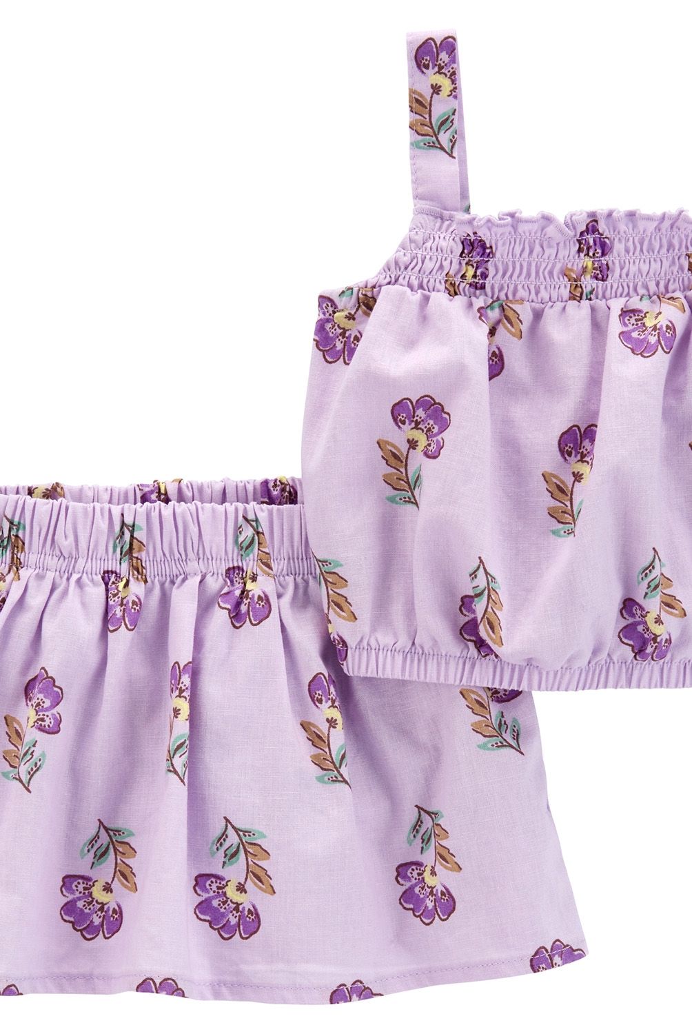 CARTER'S - Conjunto 2 Piezas Blusa Floral y Falda Short Bebé Niña Carter's