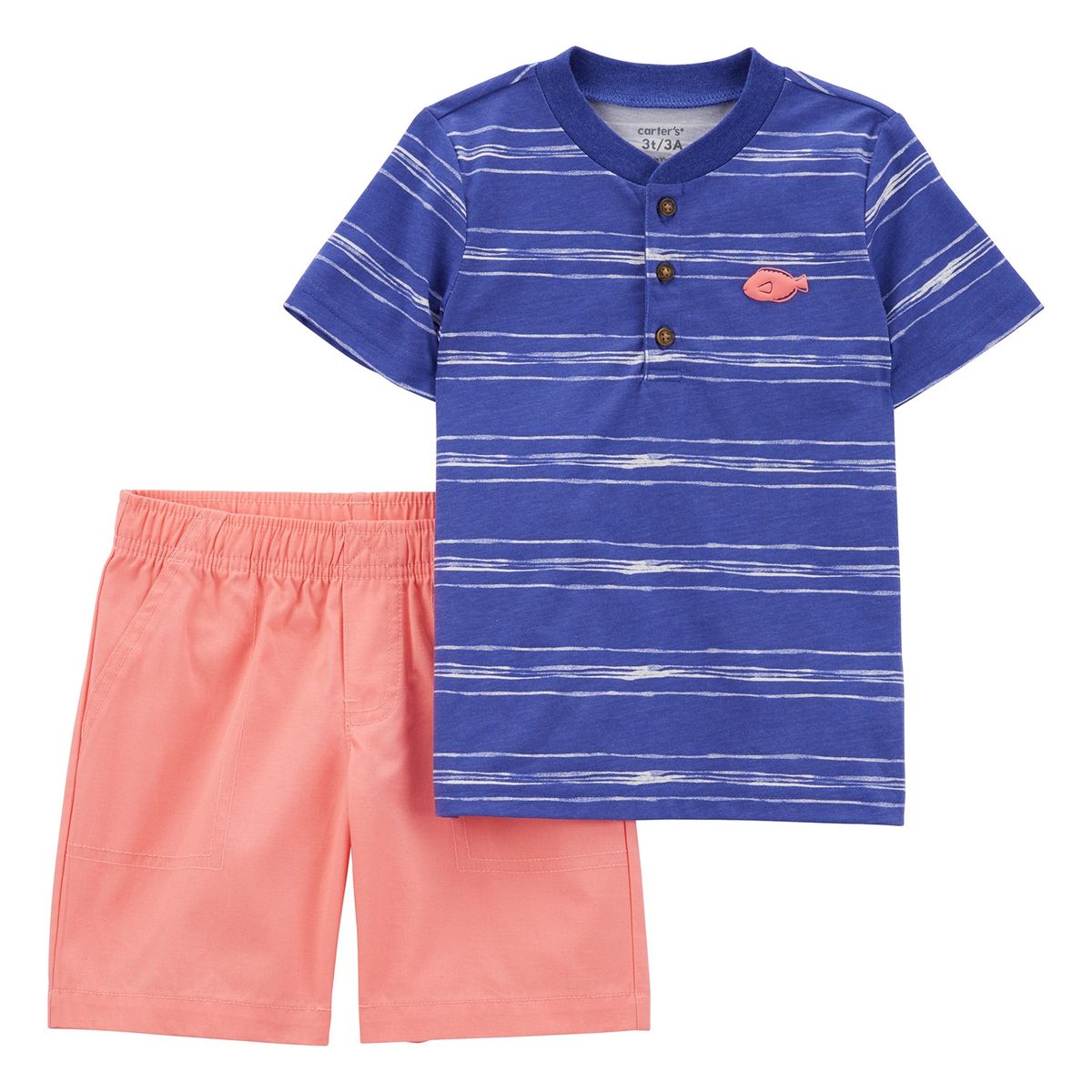 CARTER'S - Conjunto Carter's 2 Piezas Bebé Niño Polera a Rayas y Short