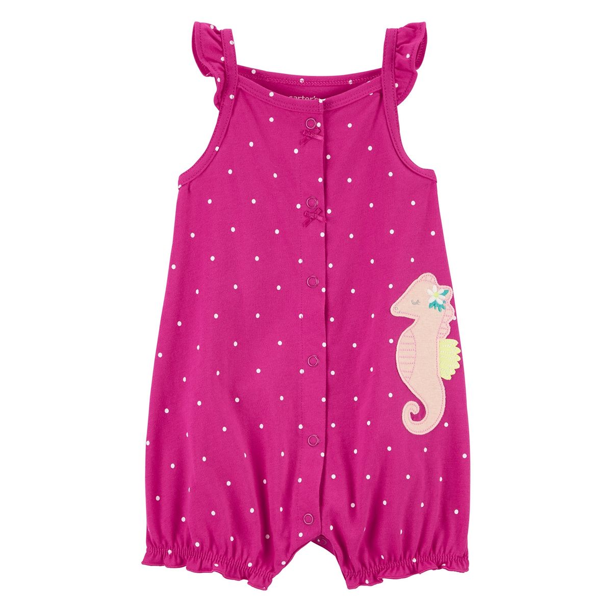 CARTER'S - Enterito Carter's Bebé Niña Algodón con Aplique de Caballito de Mar