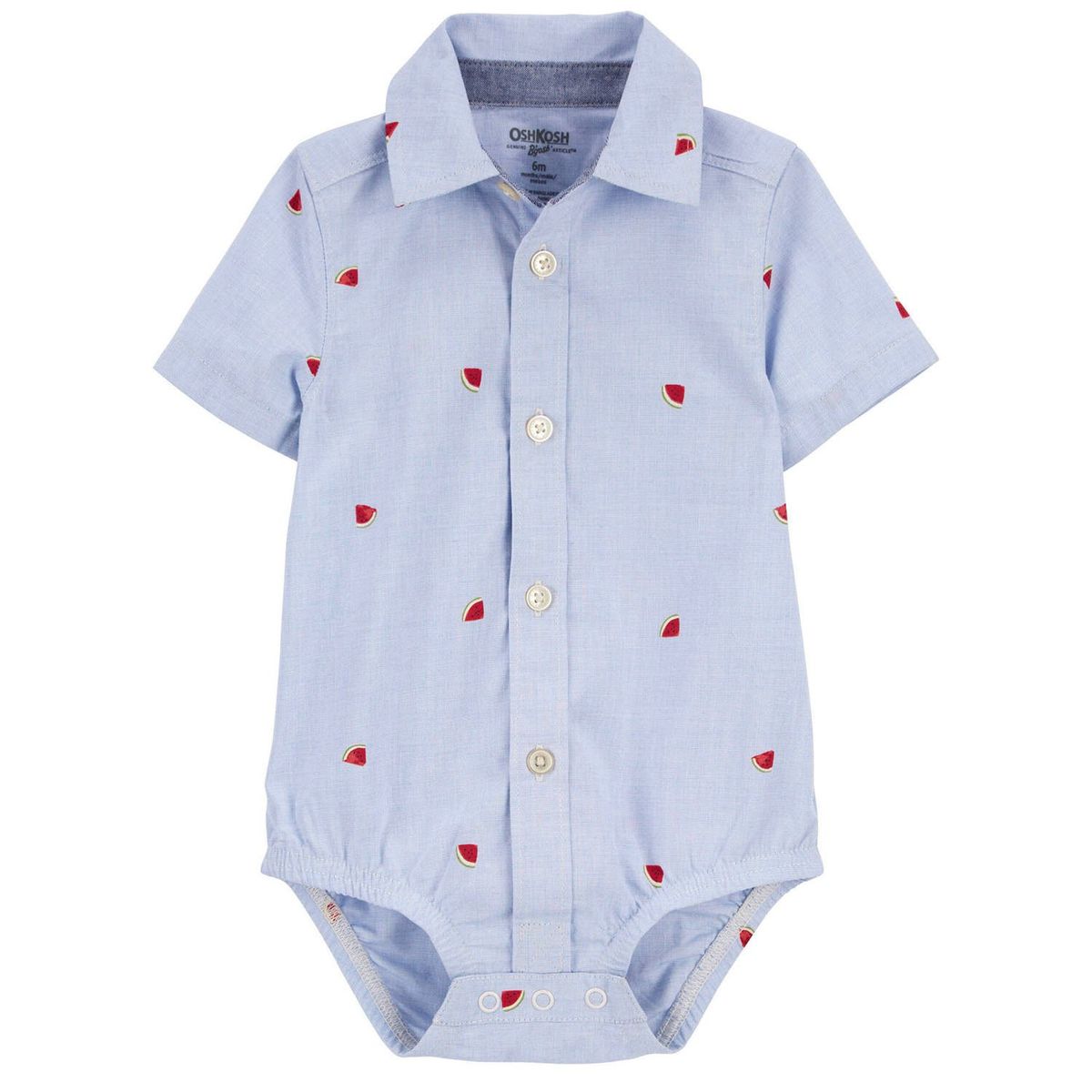 OSHKOSH - Body Algodón Estampado Tipo Camisa Bebé Niño Oshkosh