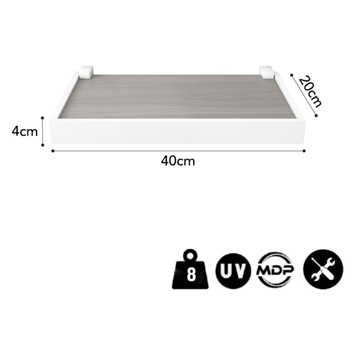 BE DESIGN - Repisas Duetto Gris Blanco Be Design