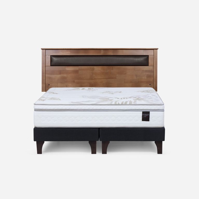 Cama Europea Art 4 2 Plazas x 2.00mt Base Dividida + Respaldo