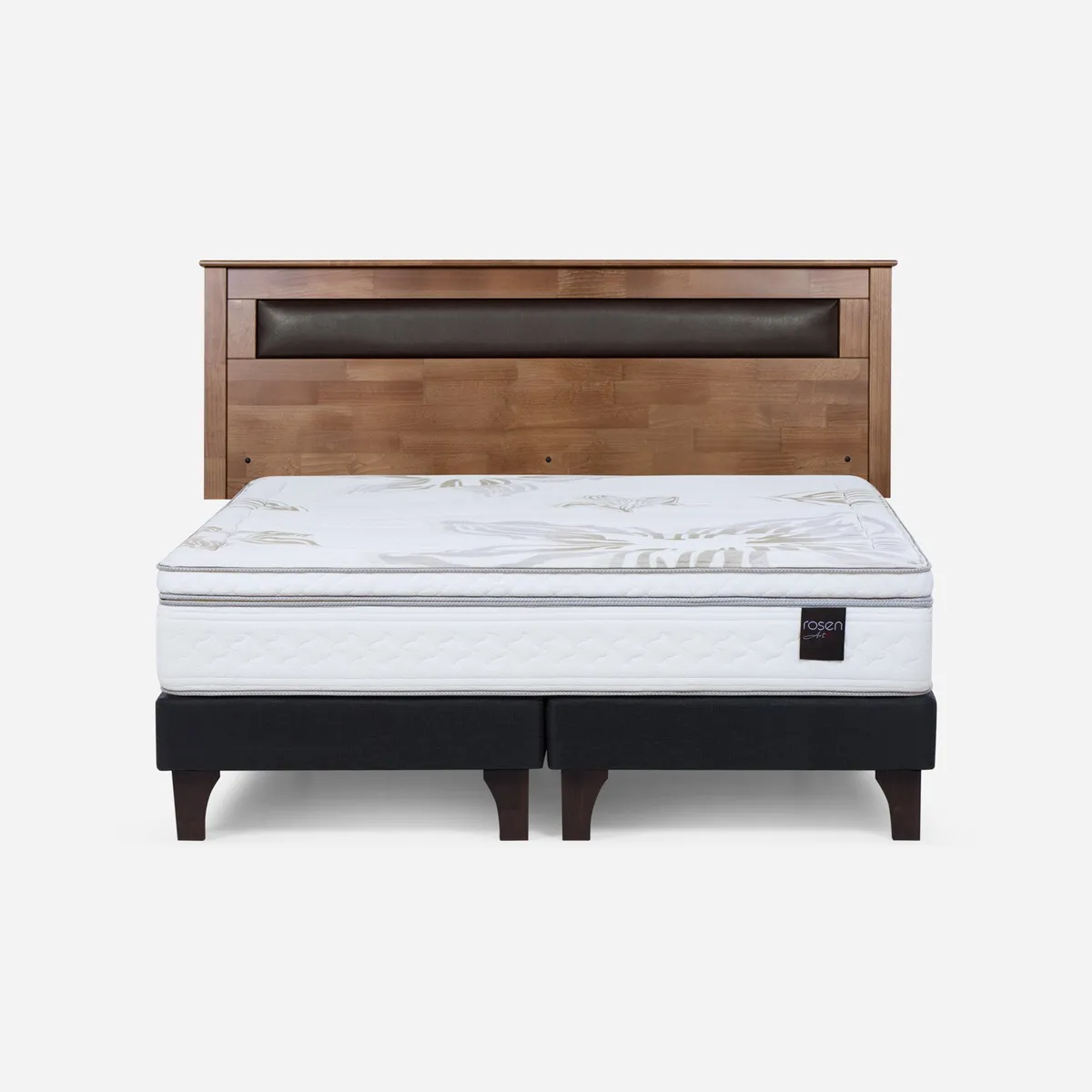 ROSEN - Cama Europea Art 4 King x 2.00mt Base Dividida + Respaldo Rosen
