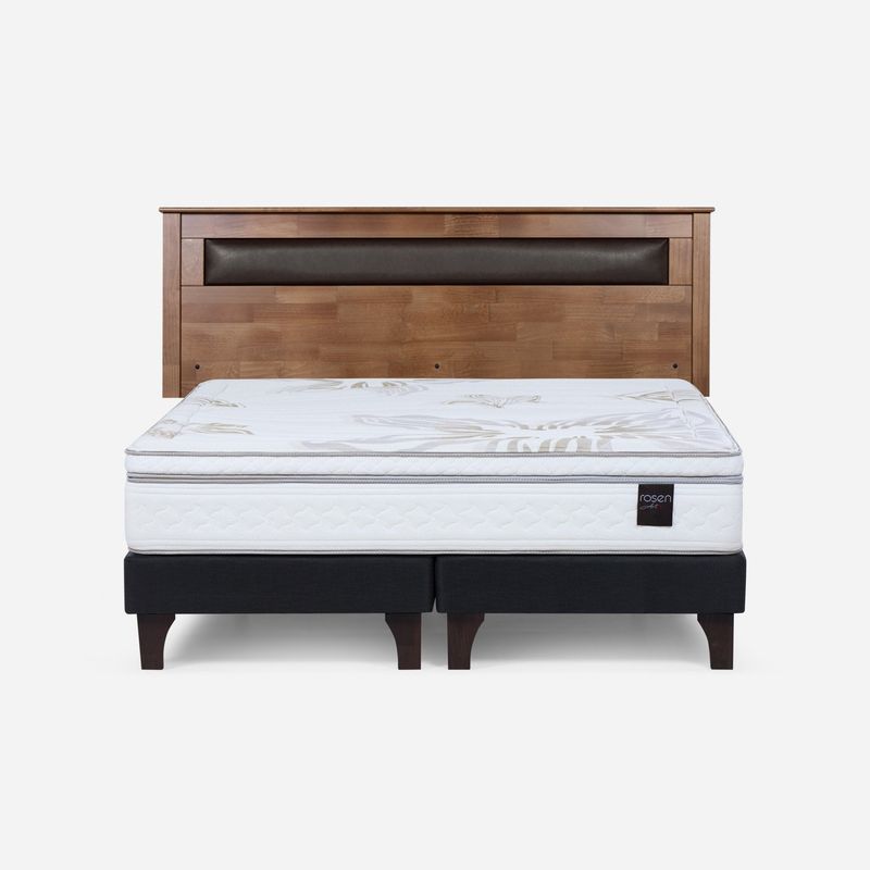 ROSEN - Cama Europea Art 4 King + Respaldo Rosen