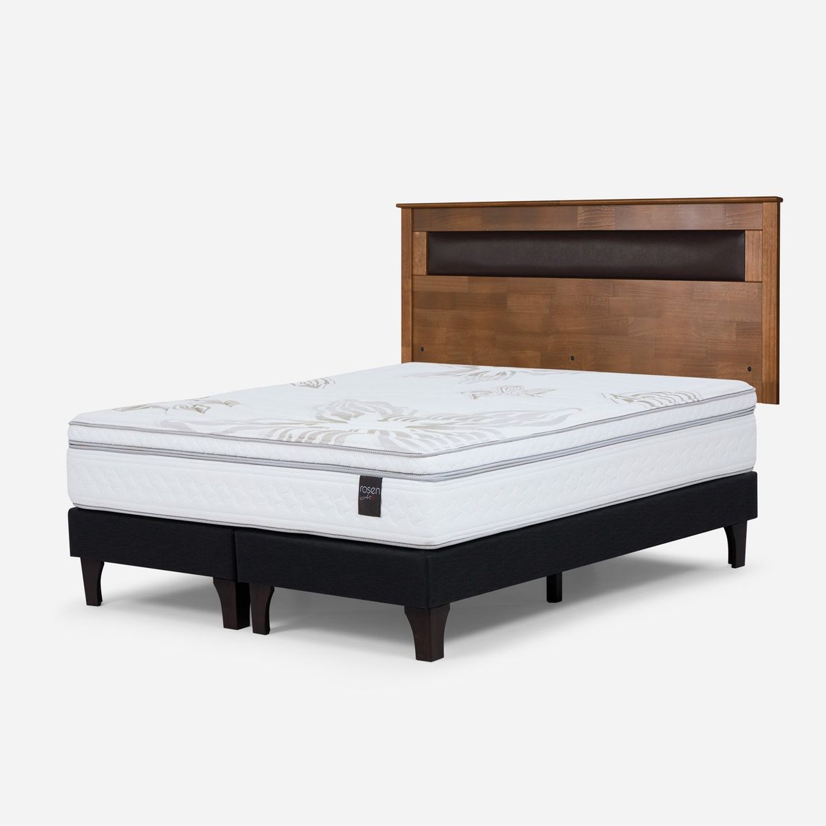 ROSEN - Cama Europea Art 4 King x 2.00mt Base Dividida + Respaldo Rosen