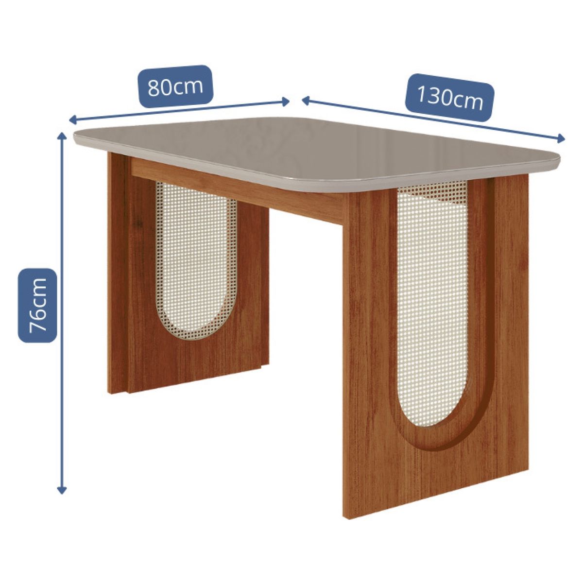 DECOCASA - Juego De Comedor Valentina 130 + 4 Sillas Fer Nude Decocasa