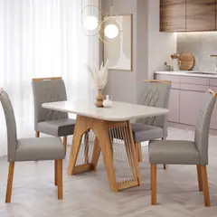 DECOCASA - Juego De Comedor Carolina 130 + 4 Sillas Juli Grafito
