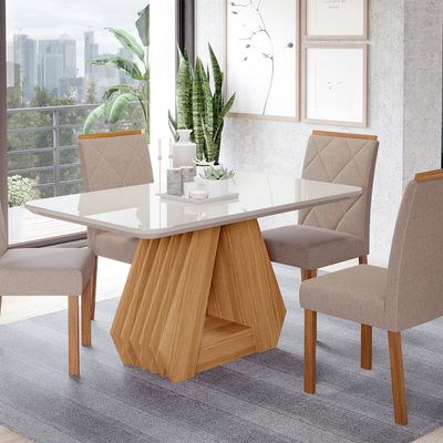 Imagen 2 del producto Juego De Comedor Agata 130 + 4 Sillas Fer Beige