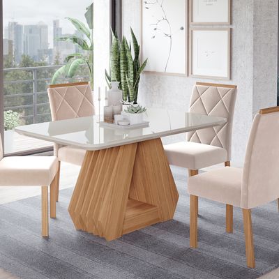 Imagen 2 del producto Juego De Comedor Agata 130 + 4 Sillas Fer Nude