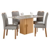 Juego De Comedor Ana 130 + 4 Sillas Pao Grafito