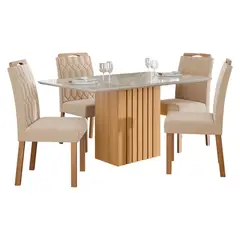 DECOCASA - Juego De Comedor Ana 130 + 4 Sillas Pao Nude