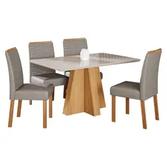 DECOCASA - Juego De Comedor Patricia 130 + 4 Sillas Cla Grafito