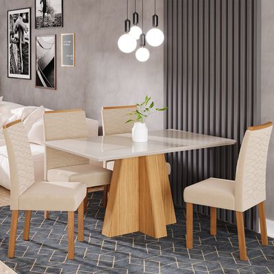 Imagen 2 del producto Juego De Comedor Patricia 130 + 4 Sillas Cla Nude