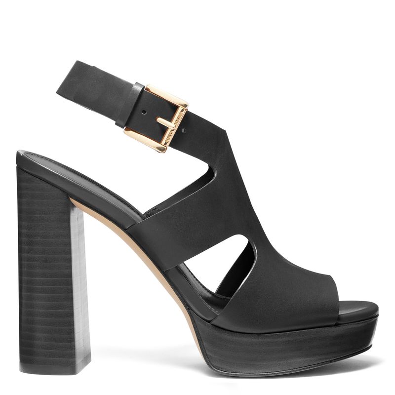 MICHAEL KORS - Sandalia Mujer Cuero Negro Michael Kors