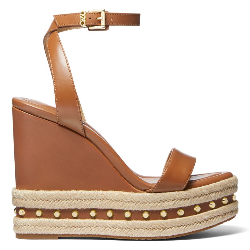 MICHAEL KORS - Sandalia Mujer Cuero Café Michael Kors
