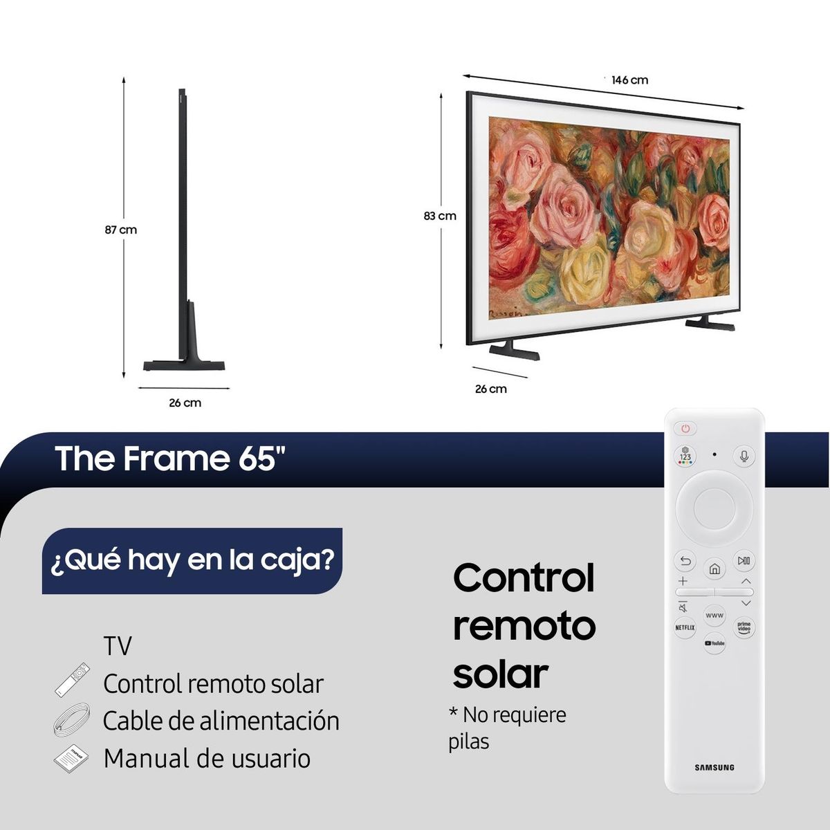 SAMSUNG - QLED Samsung 65" The Frame 4K UHD Smart TV 2024