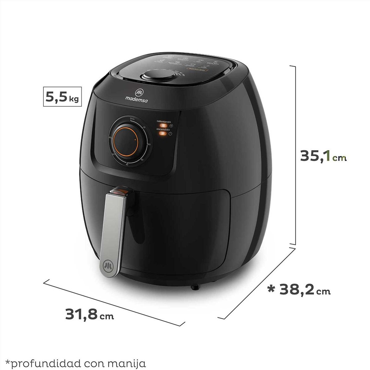 MADEMSA - Freidora de Aire Air Fryer MAF50 6,5  Litros Mademsa