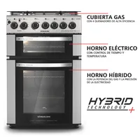 Cocina 5 Quemadores Doble Horno Híbrido De 116 Lt Con Grill Gas Licuado Ch-770Dhin