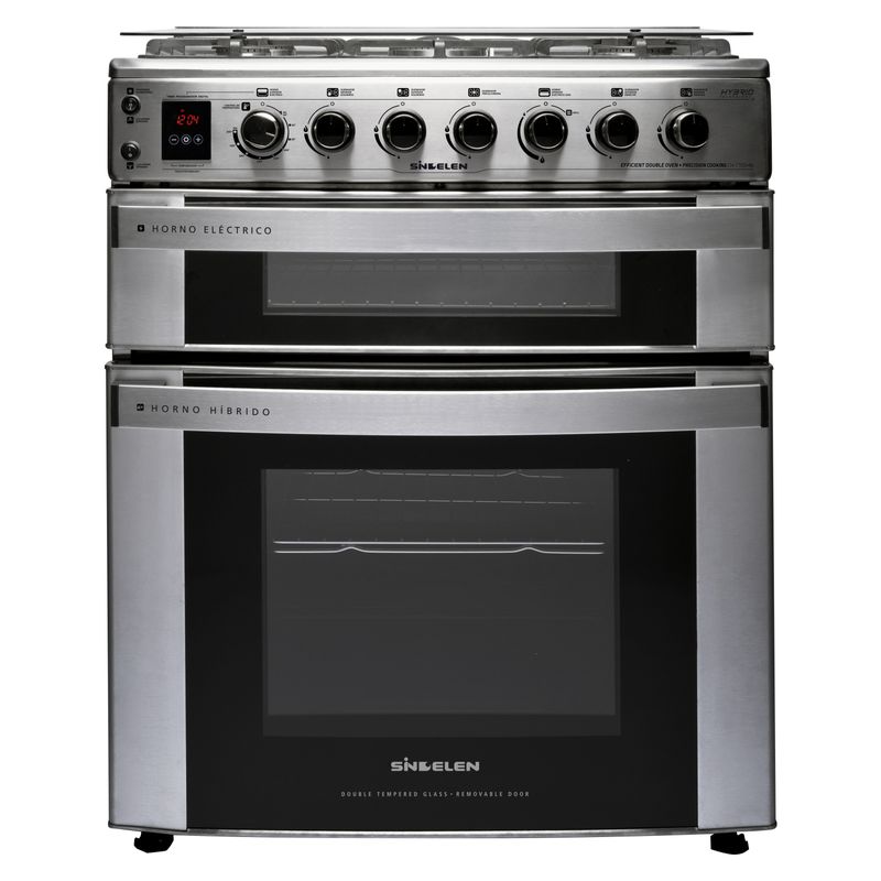 SINDELEN - Cocina 5 Quemadores Doble Horno Híbrido De 116 Lt Con Grill Gas Licuado Ch-770Dhin Sindelen