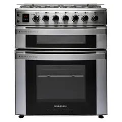 SINDELEN - Cocina 5 Quemadores Doble Horno Híbrido De 116 Lt Con Grill Gas Licuado Ch-770Dhin