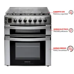 SINDELEN - Cocina 5 Quemadores Doble Horno Híbrido De 116 Lt Con Grill Gas Licuado Ch-770Dhin