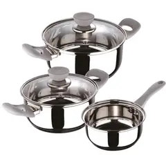 BERGNER - Batería Cocina 5 Piezas Acero Inoxidable Gris
