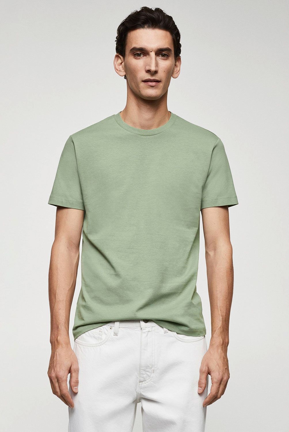MANGO MAN - Polera Básica Algodón Strech Hombre Mango Man
