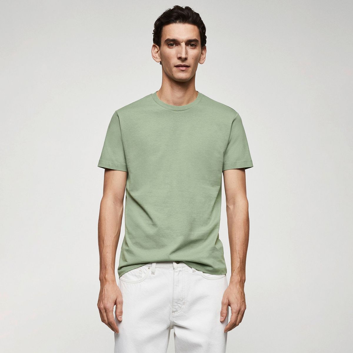 MANGO MAN - Polera Básica Algodón Strech Hombre Mango Man