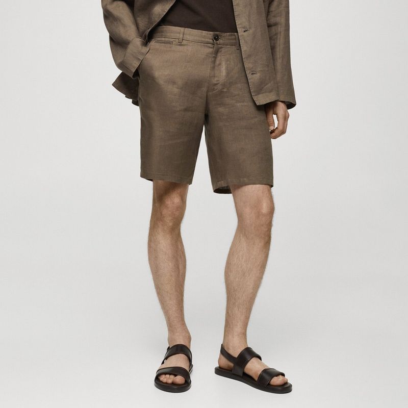 MANGO MAN Bermuda Slim Fit Lino Hombre Mango Man