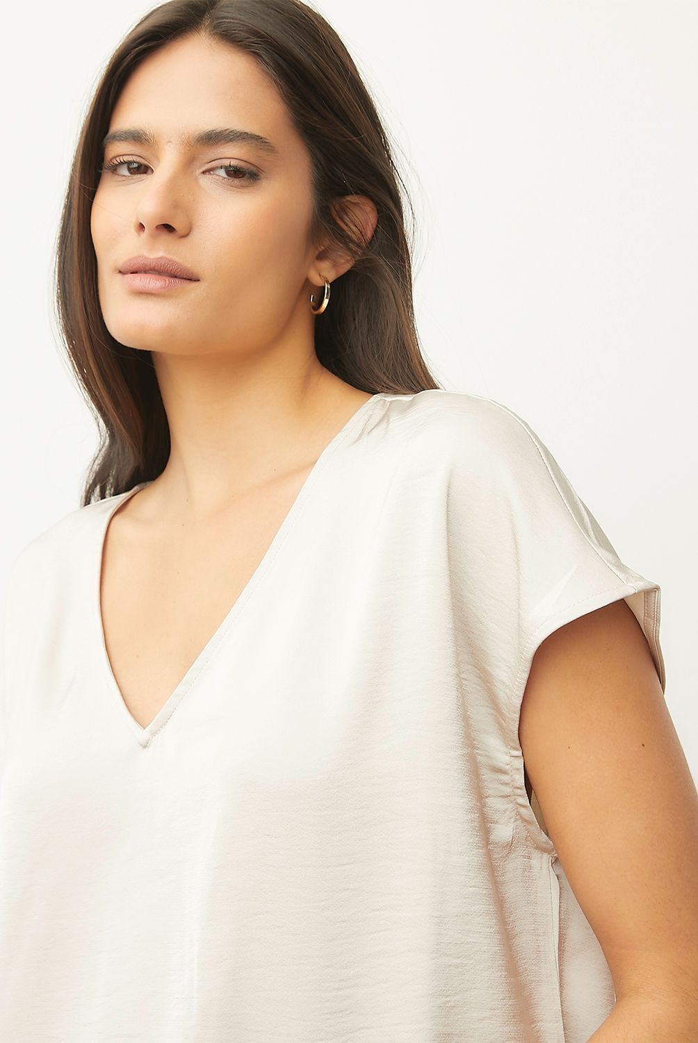 VERO MODA - Blusa Manga Corta Cuello En V Mujer Vero Moda