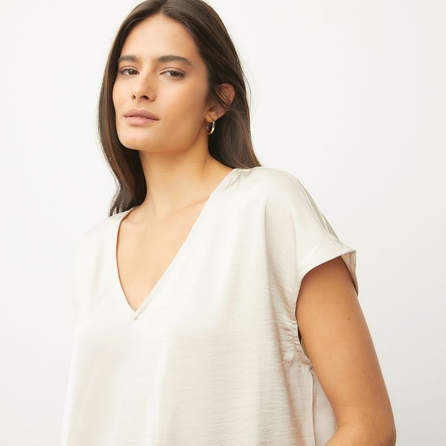 VERO MODA - Blusa Manga Corta Cuello En V Mujer Vero Moda