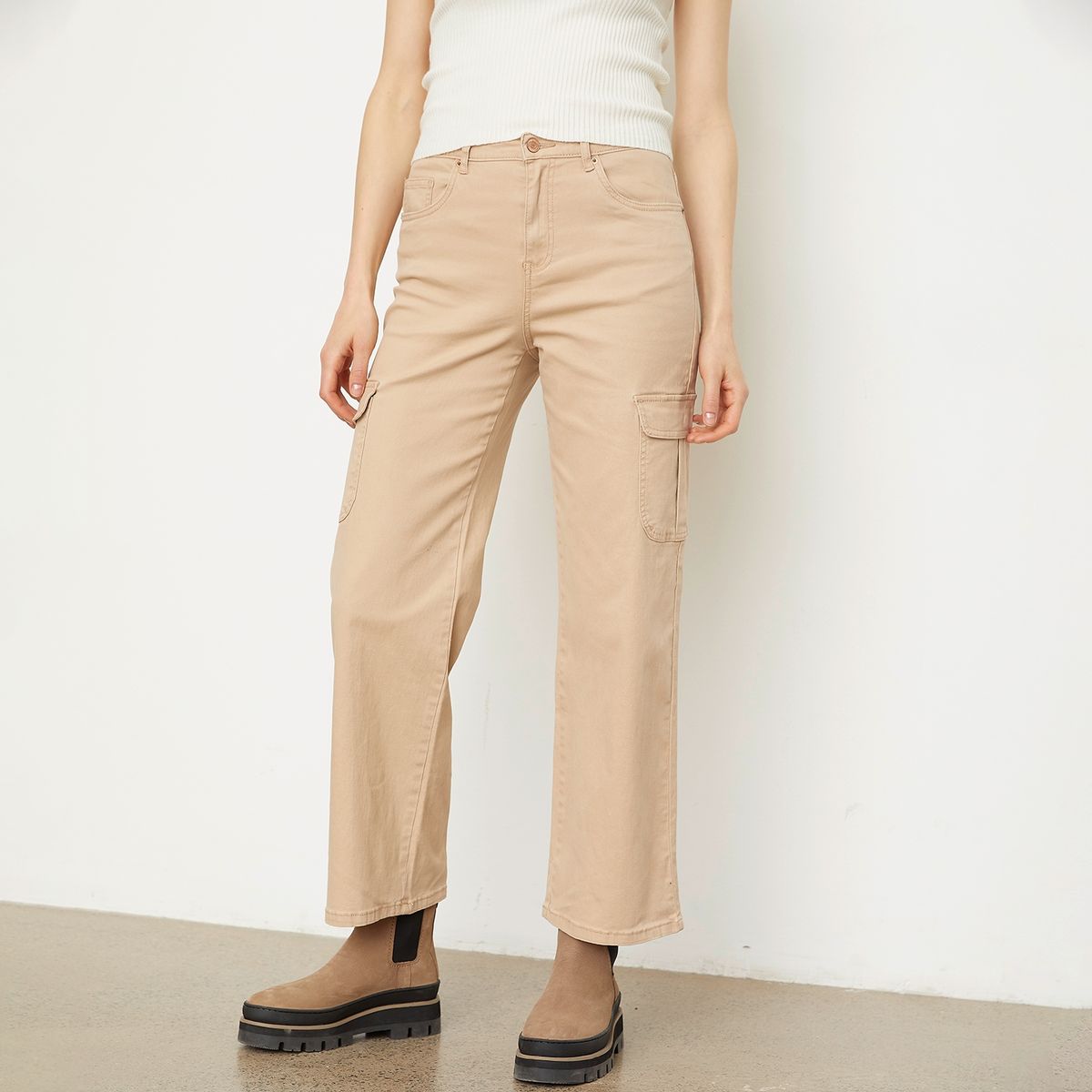 VERO MODA - Pantalón Cargo Tiro Alto Mujer Vero Moda