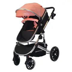KIDSCOOL - Coche Cuna Lux 3 En 1 Rosado