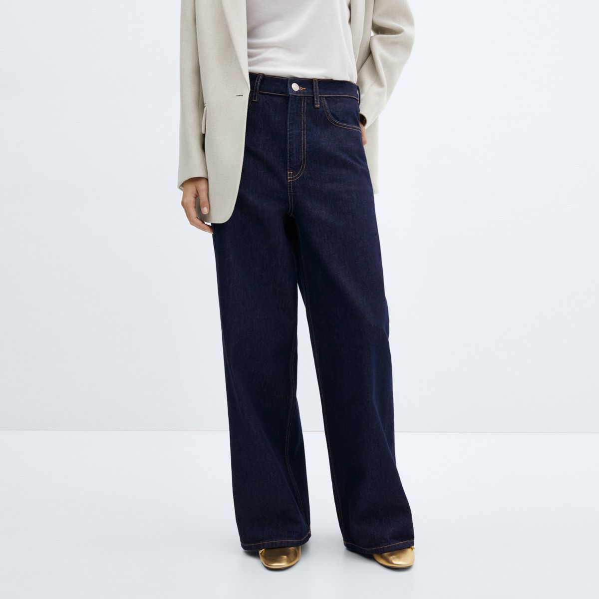 MANGO - Jeans WideLeg Danielle Tiro Bajo Mujer Mango