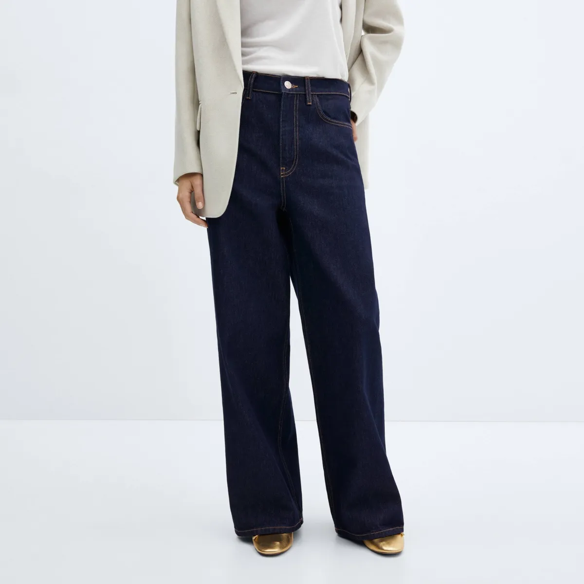 MANGO - Jeans WideLeg Danielle Tiro Bajo Mujer Mango