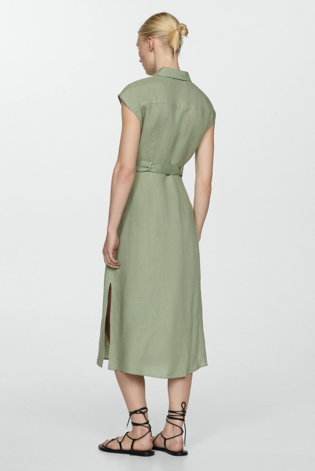 MANGO - Vestido Camisero 100% Lino Mujer Mango