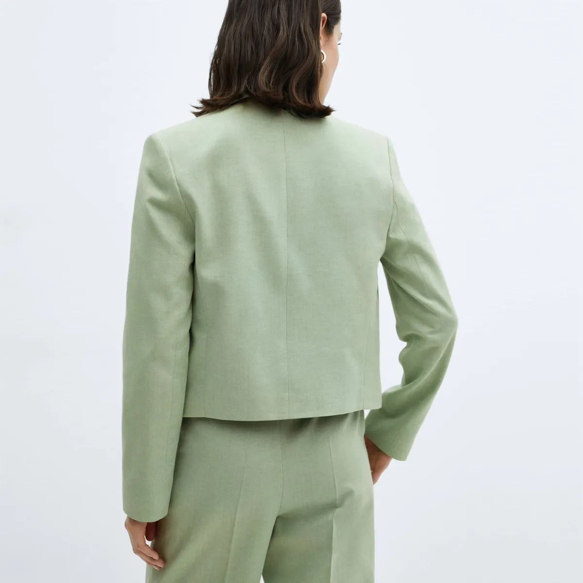 MANGO - Blazer Crop Botones Mujer Mango