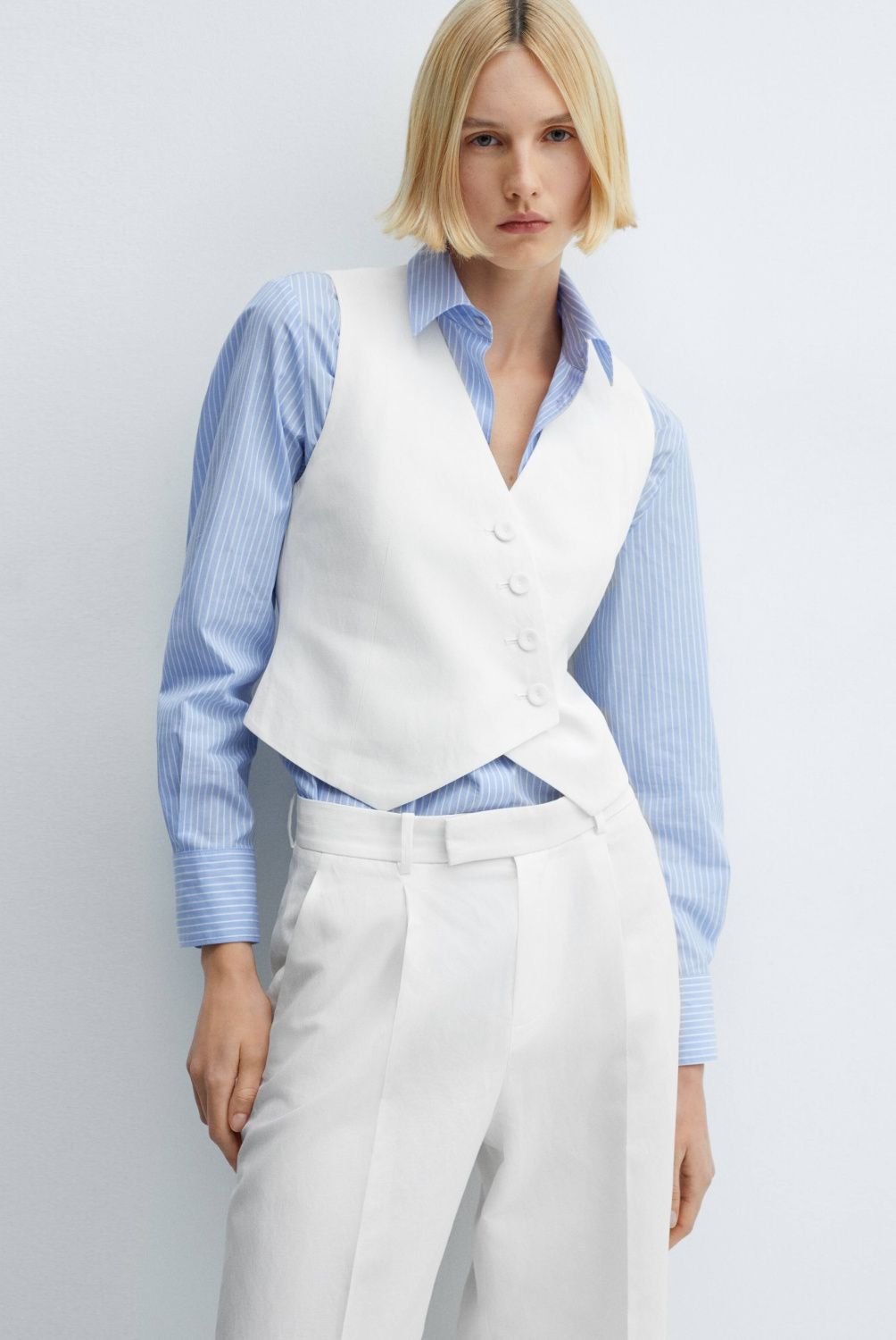 MANGO - Chaleco Traje Botones Cruzados Vest Mujer Mango