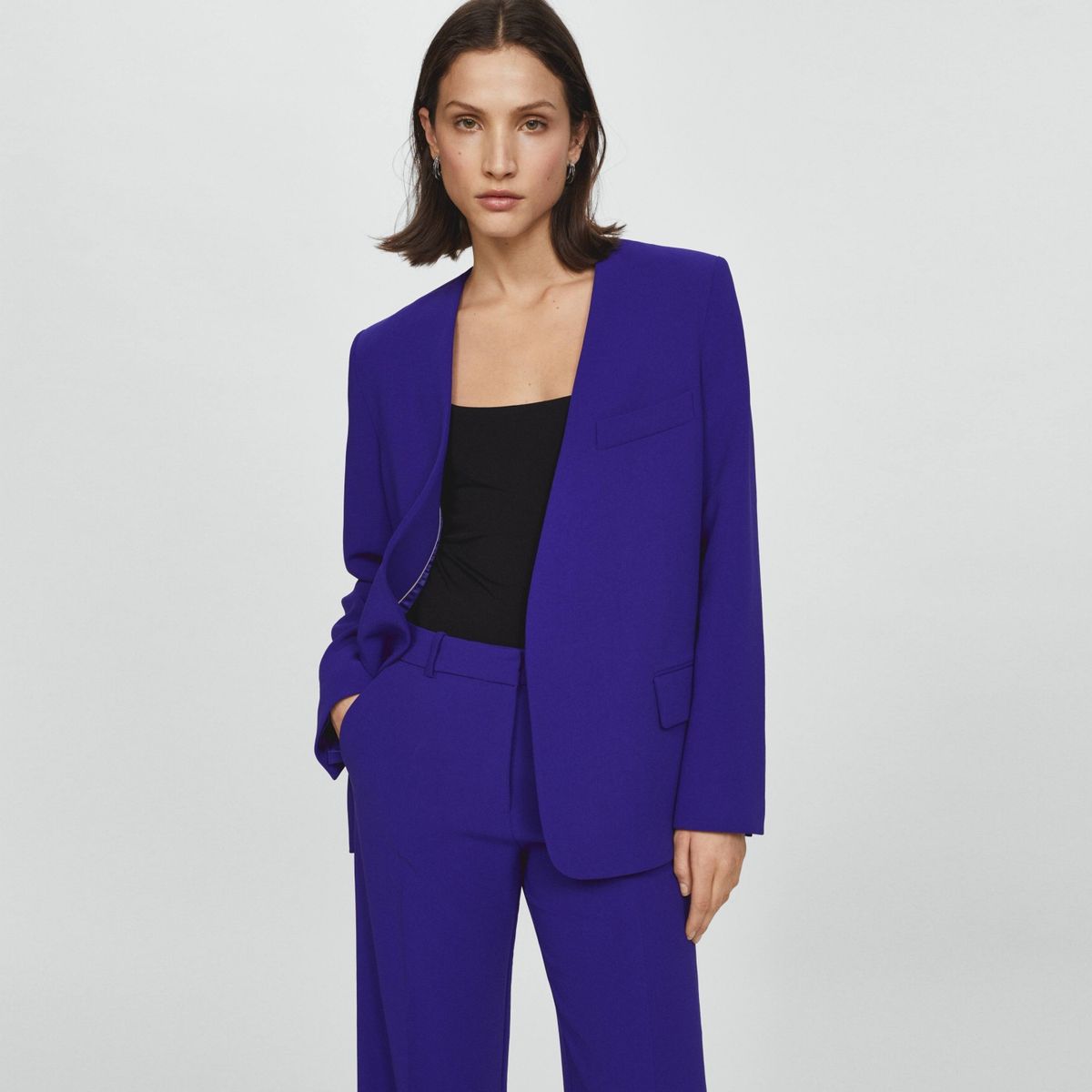 MANGO - Blazer Traje Estructura Mujer Mango