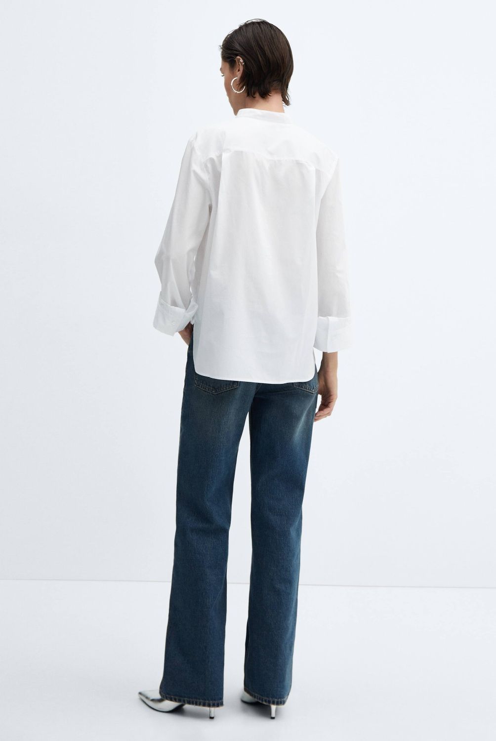 MANGO - Blusa Algodón Botones Mujer Mango